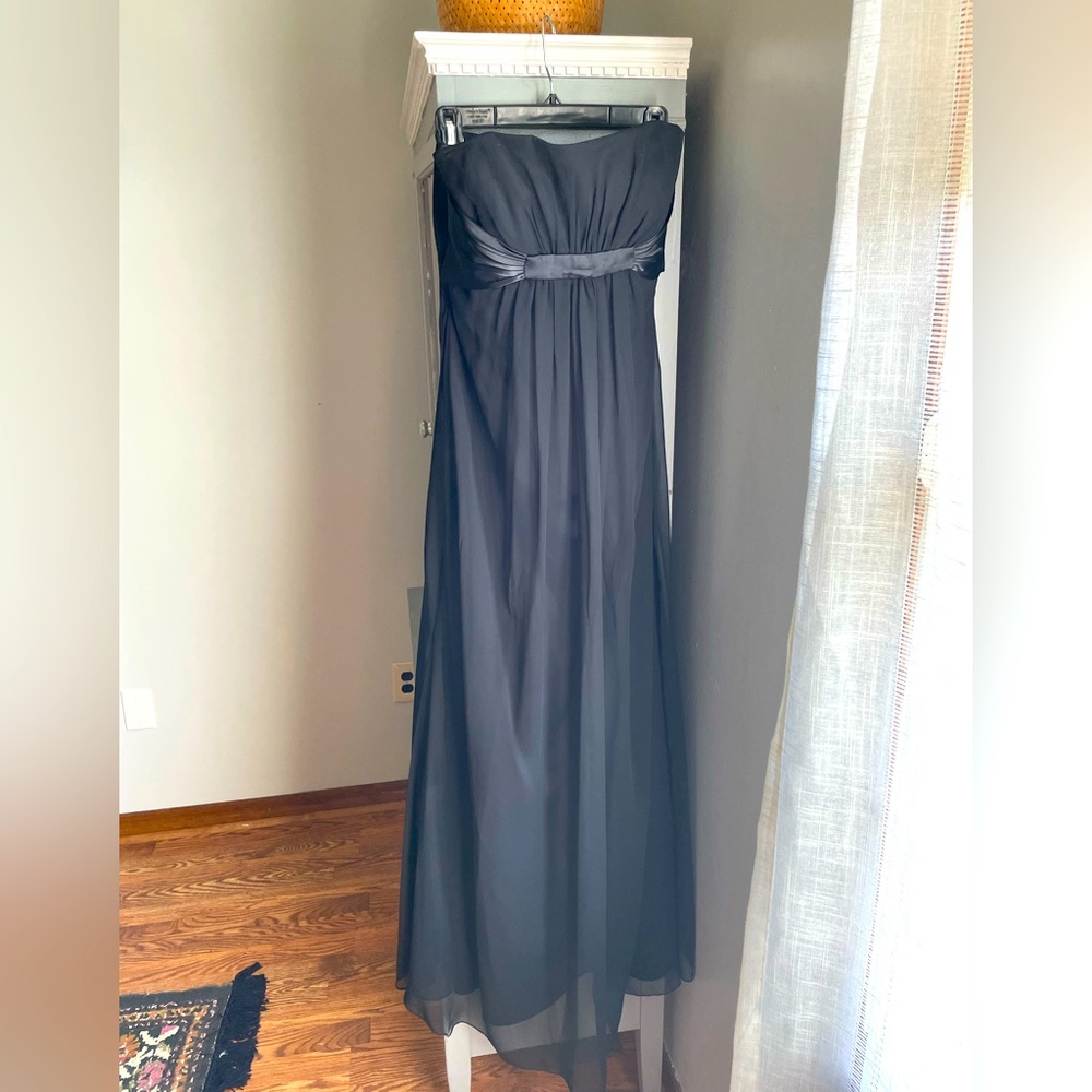 Black floor length strapless gown size 10 Belsoie brand